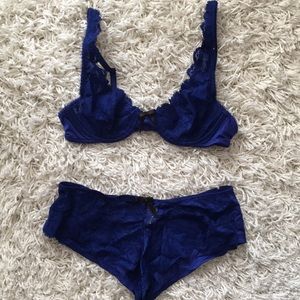 NWOT Victoria’s Secret cobalt blue bra & panty set